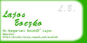 lajos boczko business card